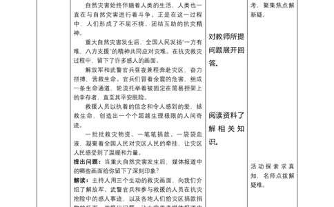 5应对自然灾害(第3课时)教案-六年级下册道德与法治_A493小学道法_26新六年级道法下册（统编版）_教学教案_教案四（配套课件四）