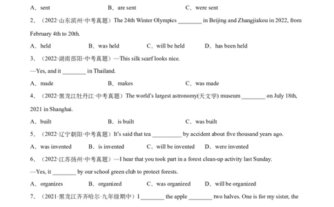Unit6（B卷&middot;能力提升）-单元测试九年级全一册分层训练AB卷（人教版）（解析版）_最新人教版英语九年级全册_新更新初中英语9全_07习题试卷_（2）单元试卷_单元测试卷2