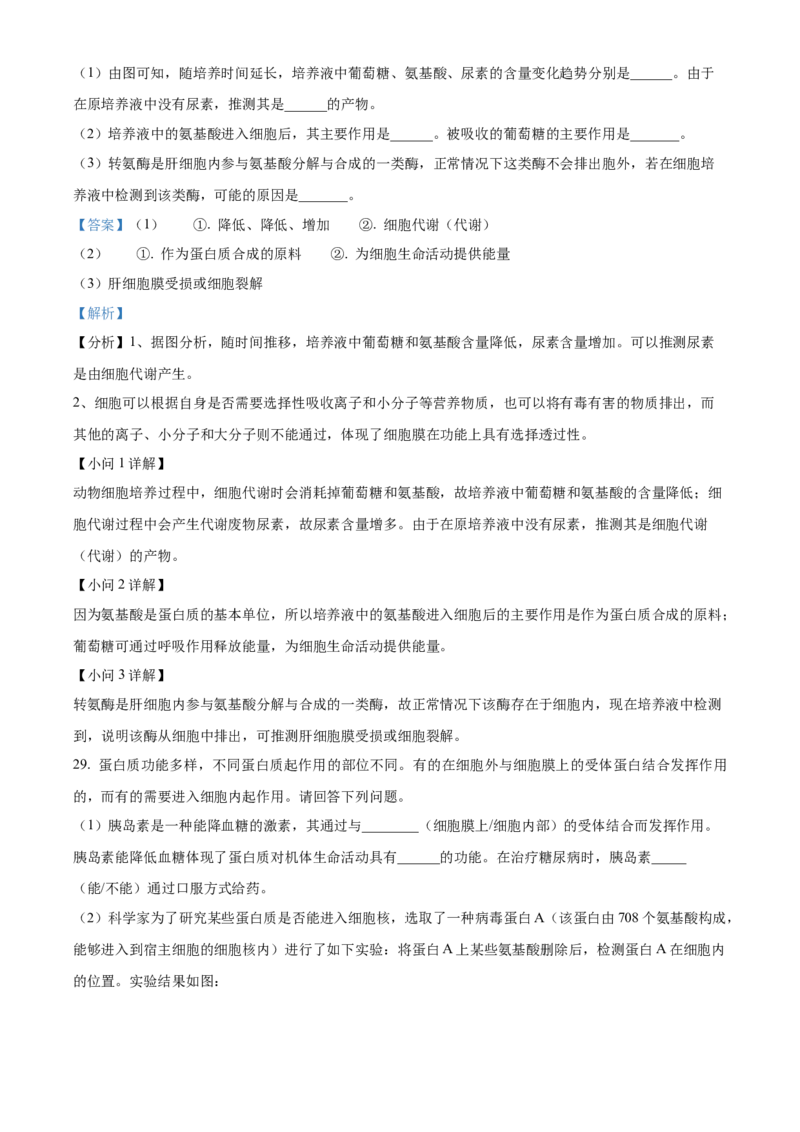 湖北省荆州中学2025-2026学年高一上学期10月月考生物试卷Word版含解析_2025年11月高一试卷_251107湖北省荆州市荆州中学2025-2026学年高一上学期10月月考