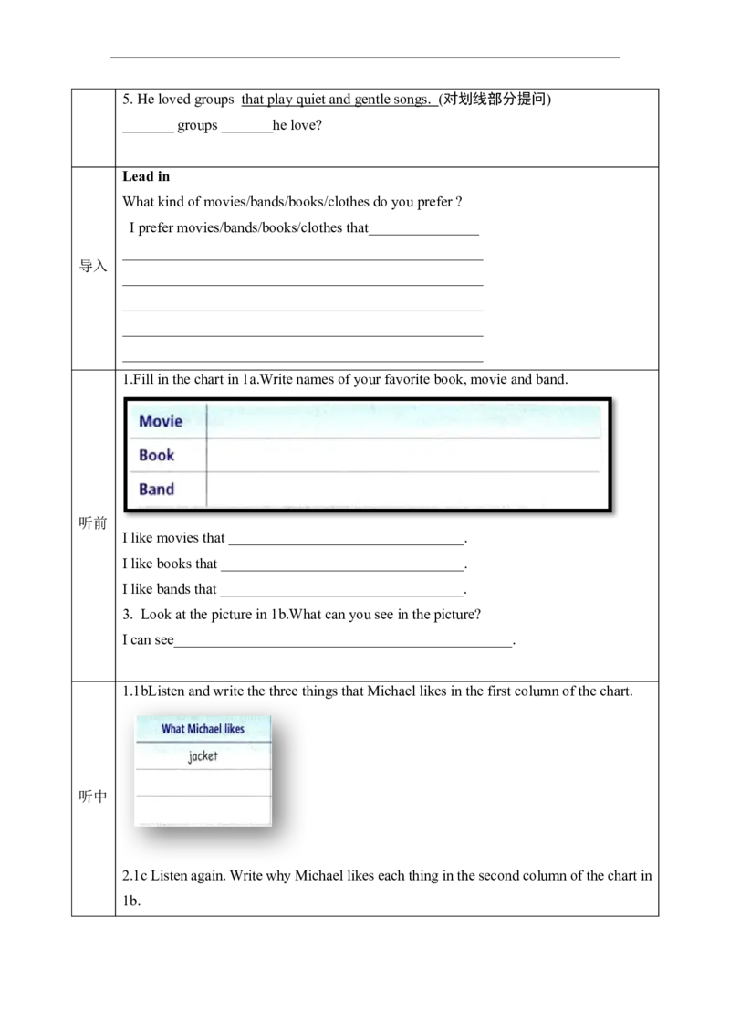 Unit9第4课时(SectionB1a-1d)（导学案）_最新人教版英语九年级全册_旧版可参考_01.英语9全一册-新课标PPT课件+教案+学案+作业第1套_导学案