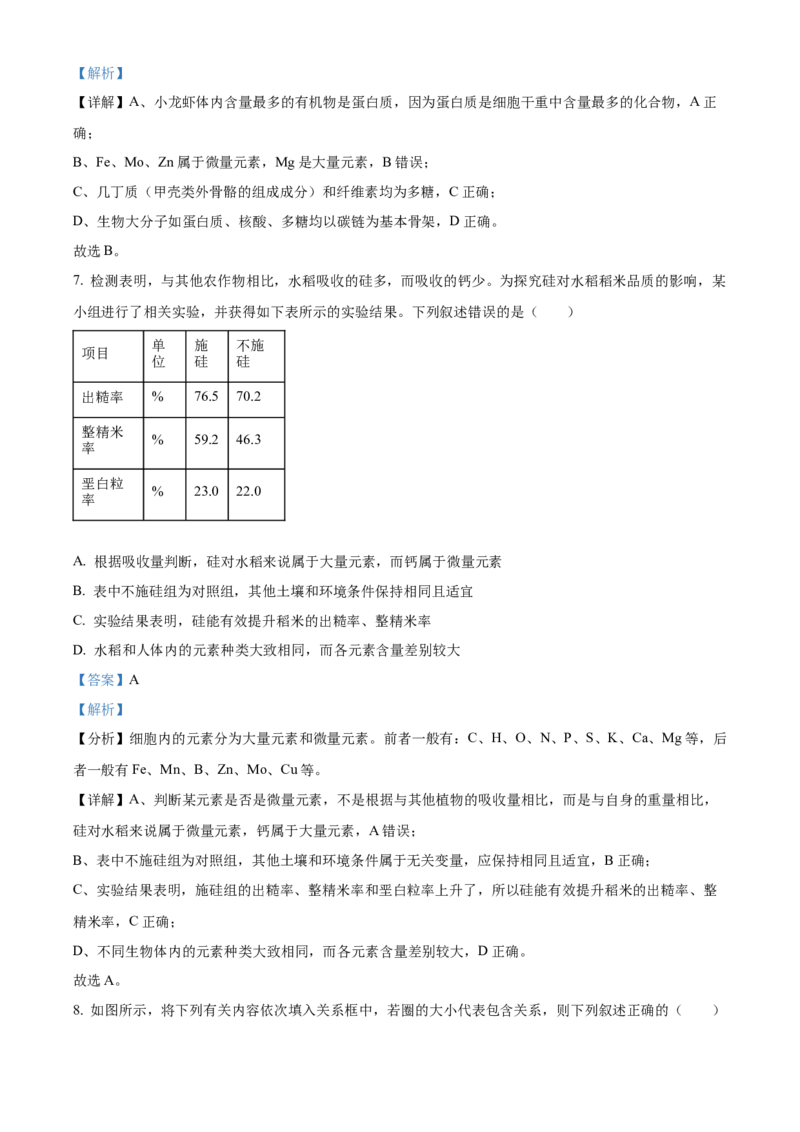 湖北省十堰市郧阳中学2025-2026学年高一上学期10月第一次考试生物试题Word版含解析_2025年11月高一试卷_251112湖北省十堰市郧阳中学2025-2026学年高一上学期期中考试（全）