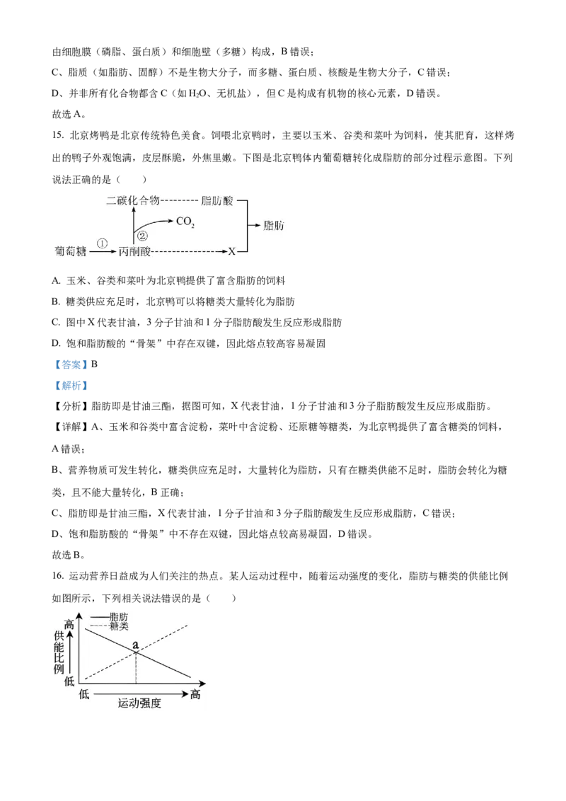 湖北省十堰市郧阳中学2025-2026学年高一上学期10月第一次考试生物试题Word版含解析_2025年11月高一试卷_251112湖北省十堰市郧阳中学2025-2026学年高一上学期期中考试（全）
