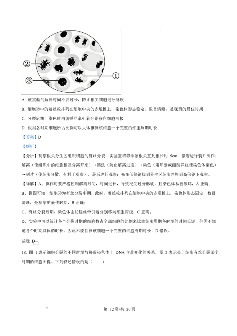 湖北省荆州中学2024-2025学年高一下学期2月月考生物试卷Word版含解析_2025年03月试卷_0313湖北省荆州中学2024-2025学年高一下学期2月月考