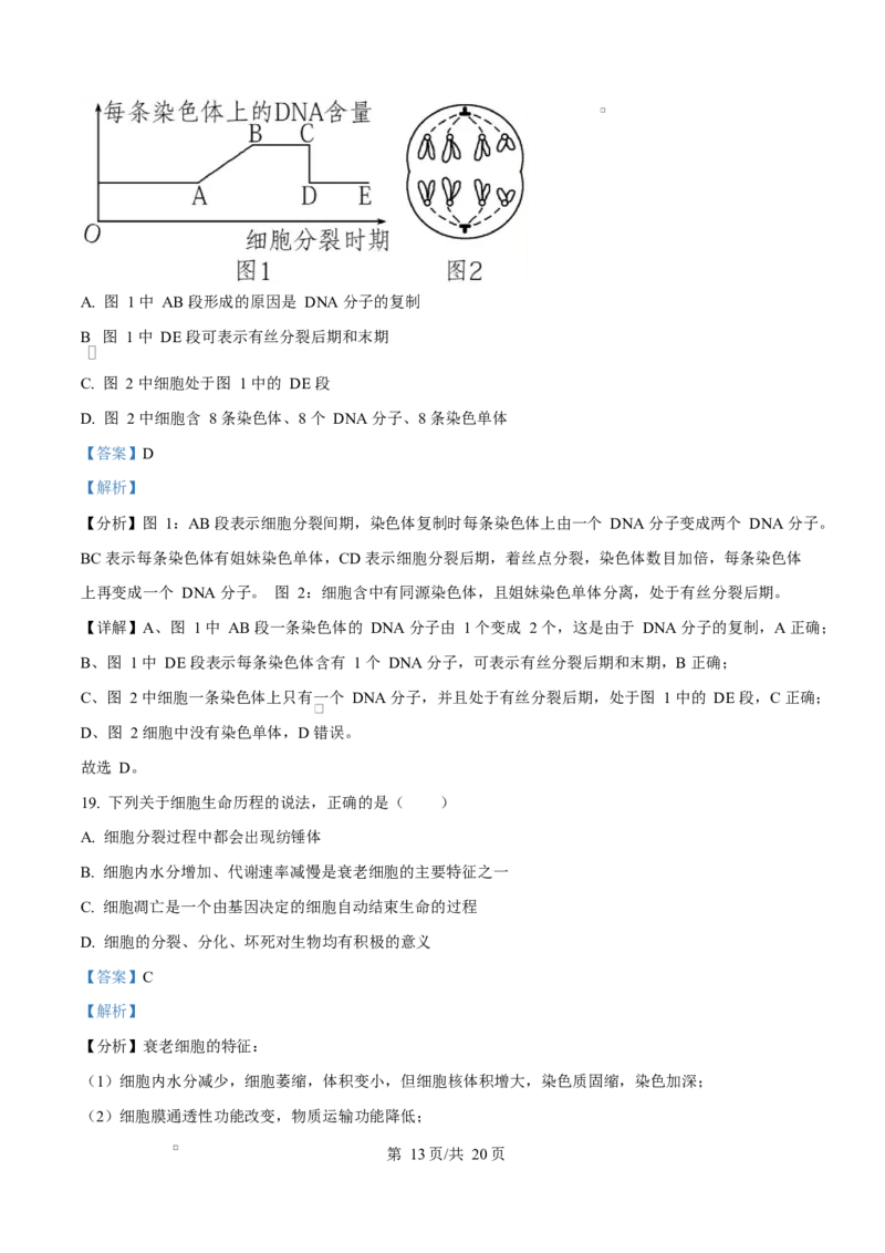 湖北省荆州中学2024-2025学年高一下学期2月月考生物试卷Word版含解析_2025年03月试卷_0313湖北省荆州中学2024-2025学年高一下学期2月月考