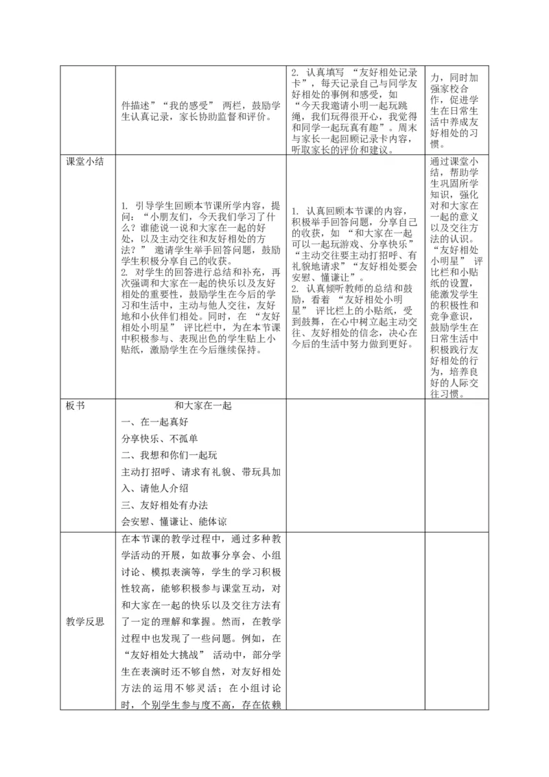 第5课《和大家在一起》教学设计_A493小学道法_人教版小学道德与法治教学资源包_人教版小学道德与法治（新教材123年级）(2025秋新版)_1年级下册（25春）_教学设计