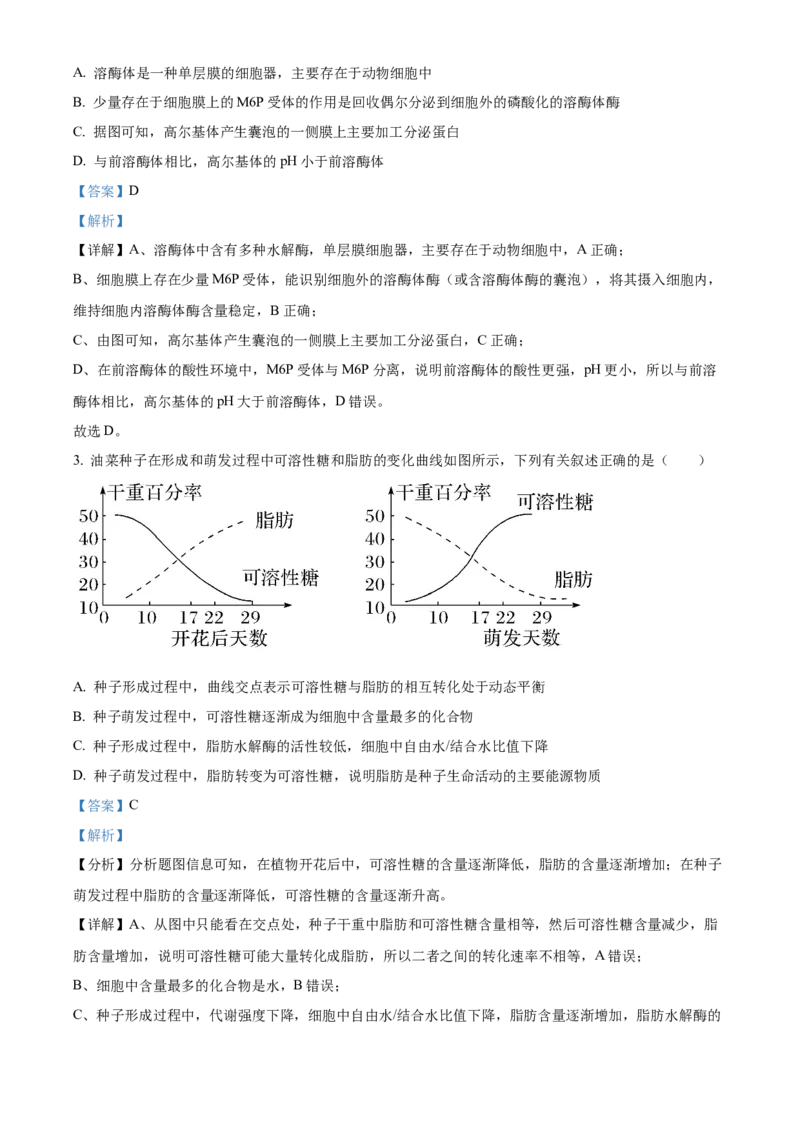 湖北省荆州市沙市中学2025-2026学年高一上学期10月月考生物试题Word版含解析_2025年11月高一试卷_251103湖北省荆州市沙市中学2025-2026学年高一上学期10月月考（全）