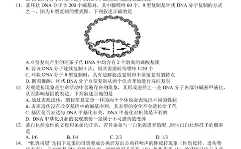 浙江省浙东北县域名校发展联盟2024-2025学年高一下学期4月期中生物试题_2025年05月试卷_0521浙江省浙东北县域名校发展联盟（ZDB）2024-2025学年高一下学期4月期中考试