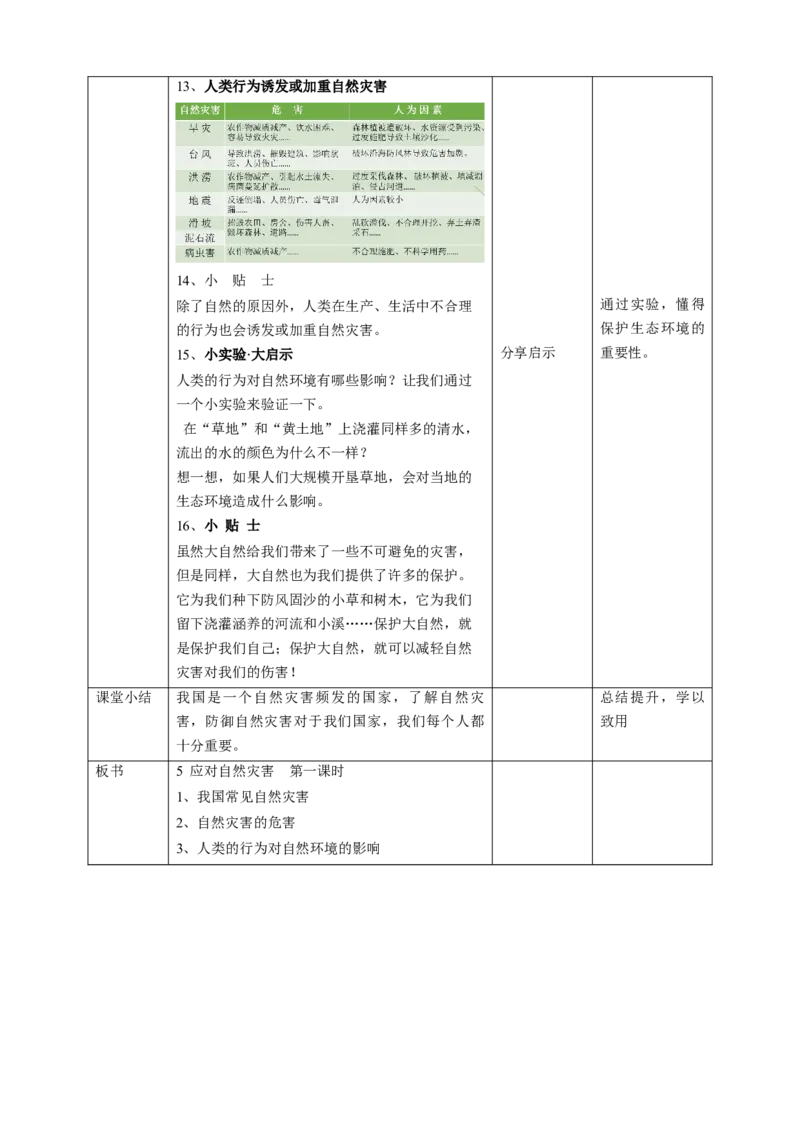 第5课《应对自然灾害》第一课时（精品教案）-（统编版）_A493小学道法_26新六年级道法下册（统编版）_教学教案_教案配套（有动画效果）
