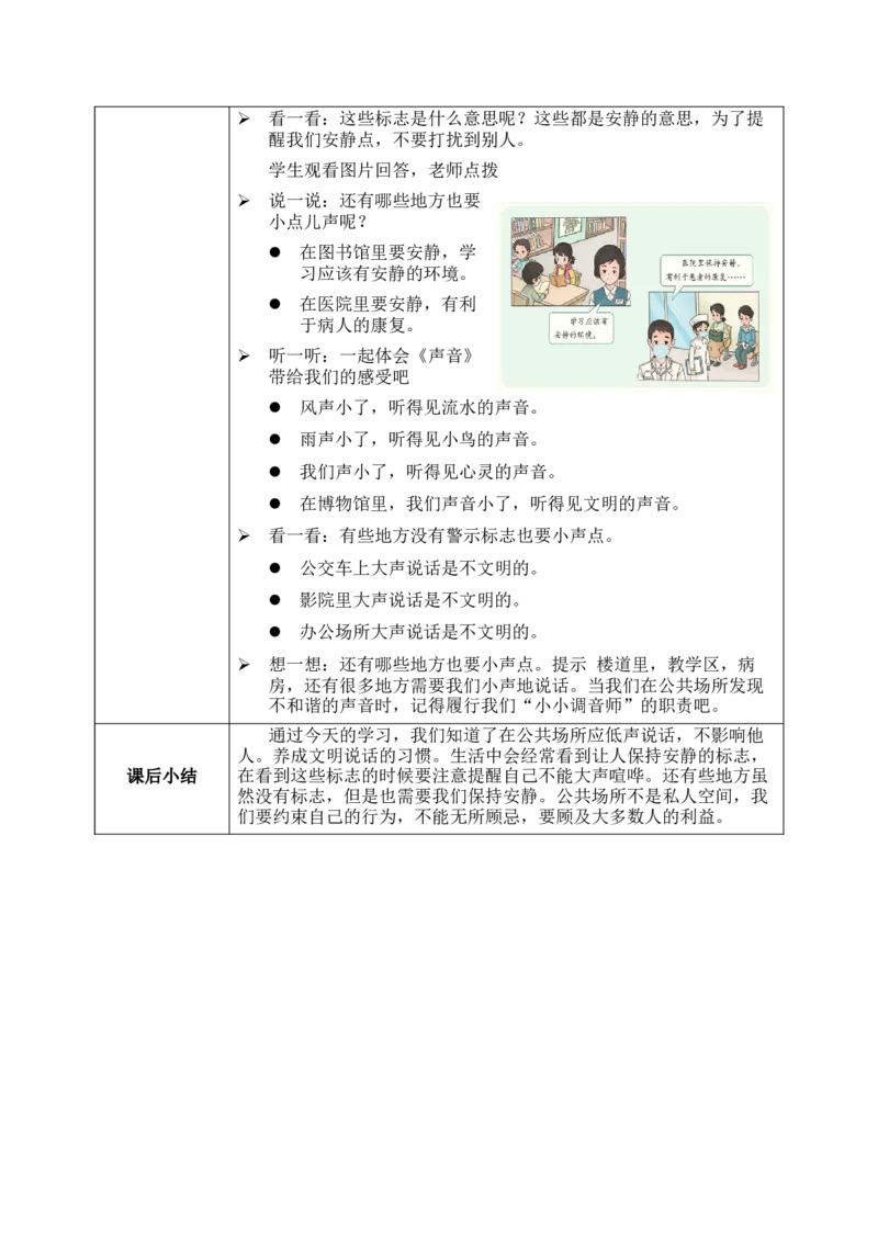 第13课《我们小点儿声》教案核心素养目标_A493小学道法_人教版小学道德与法治教学资源包_人教版小学道德与法治（新教材123年级）(2025秋新版)_1-3年级上册（25秋更新）