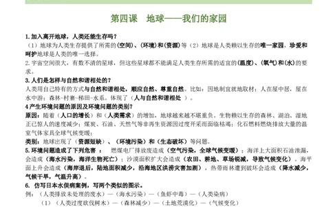 第二单元爱护地球共同责任（知识清单）-（部编版）_A493小学道法_26新六年级道法下册（统编版）_期末总复习-K169