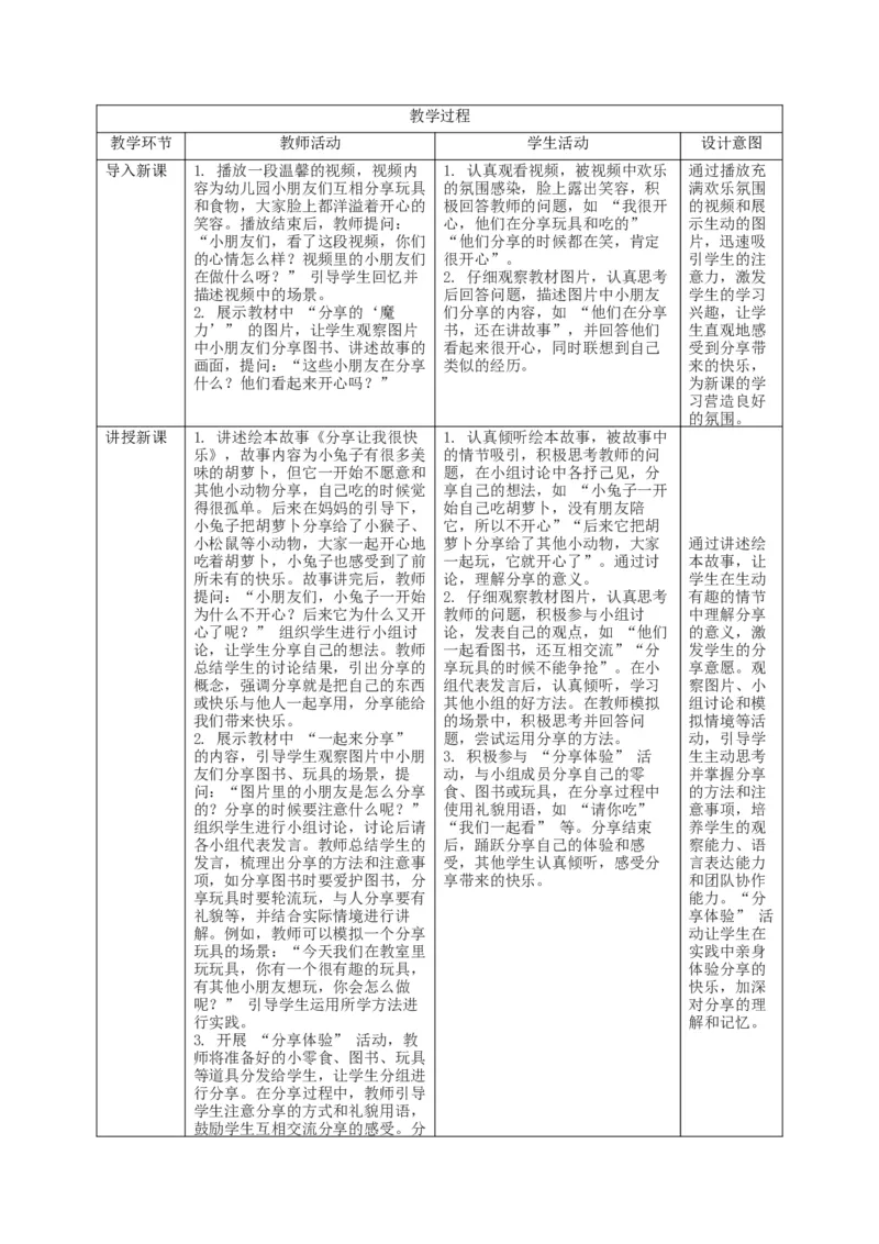第7课《我们爱分享》教学设计_A493小学道法_人教版小学道德与法治教学资源包_人教版小学道德与法治（新教材123年级）(2025秋新版)_1年级下册（25春）_教学设计