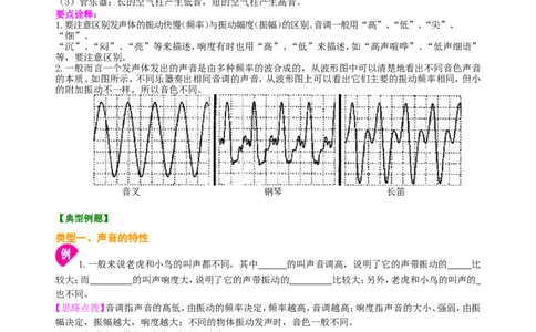 声音的特性（提高）知识讲解_初物_1初中物理_北京四中内部教案初二物理_声音的特性(提高)