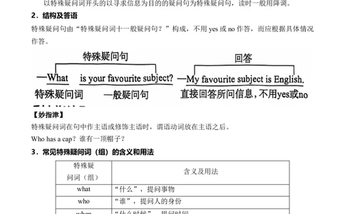 专题06特殊疑问句精讲精练（原卷版）_最新人教版英语七年级下册_七下英语2025版_2024-2025学年七年级英语上学期期末考点大串讲（人教版2024）