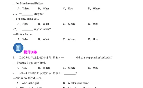 专题06特殊疑问句精讲精练（原卷版）_最新人教版英语七年级下册_七下英语2025版_2024-2025学年七年级英语上学期期末考点大串讲（人教版2024）