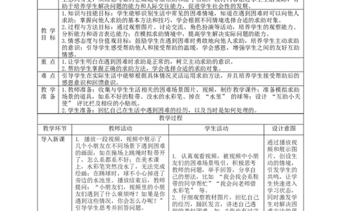 第6课《请帮我一下》教学设计_A493小学道法_人教版小学道德与法治教学资源包_人教版小学道德与法治（新教材123年级）(2025秋新版)_1年级下册（25春）_教学设计