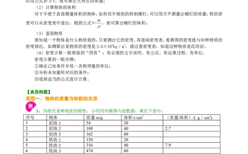 密度(基础)知识讲解_初物_1初中物理_北京四中内部教案初二物理_密度(基础)