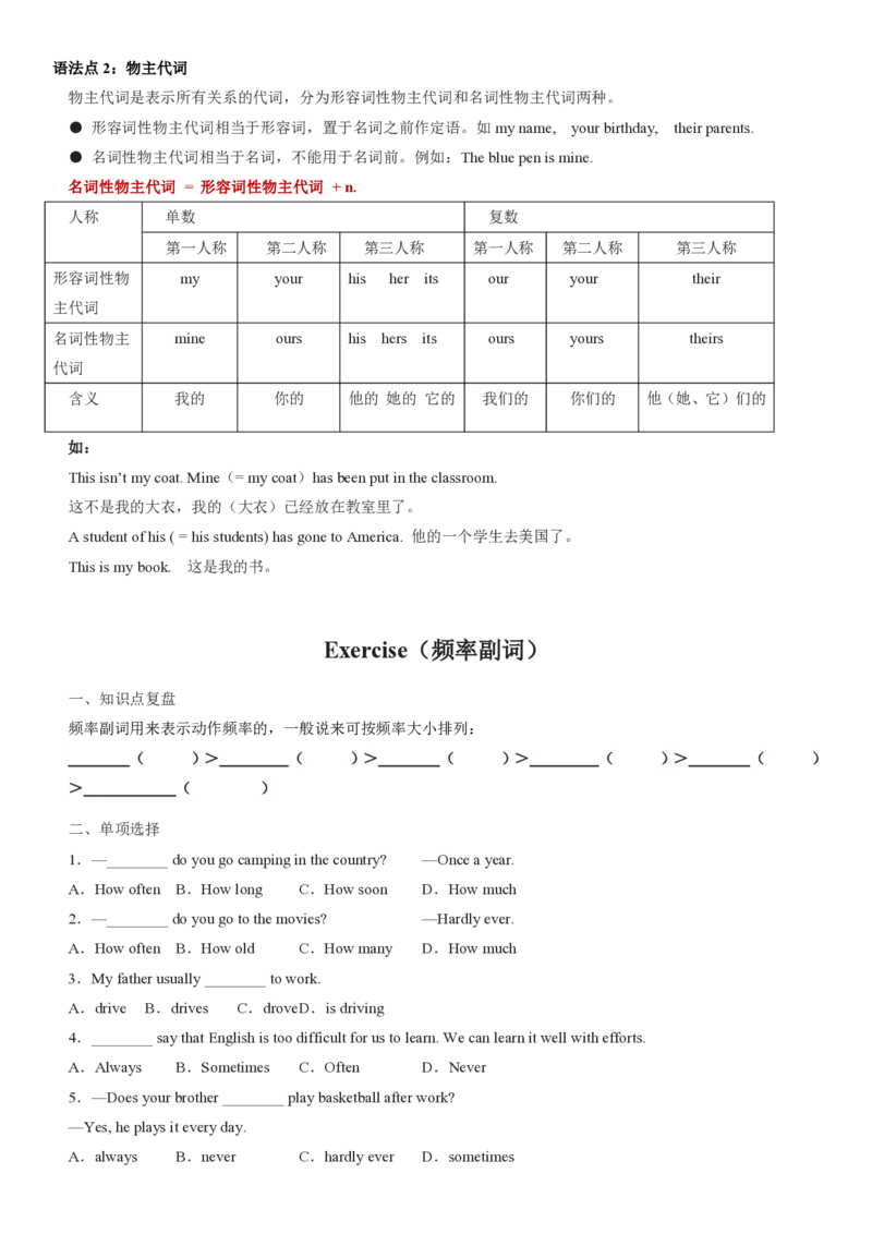 七下unit3语法归纳+练习拼多多店铺-优胜教育-2024新教材-名校中小学资料_最新人教版英语七年级下册_七下英语2025版_10、单元语法归纳总结+练习（1-8单元）
