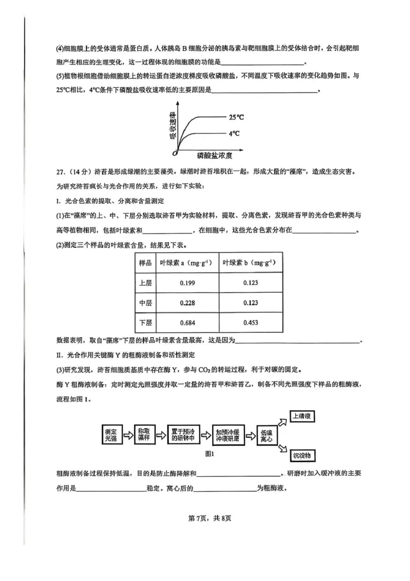 湖南省长沙市雅礼中学2025-2026学年高一上学期期末考试生物试卷（PDF版，含答案）_2026年02月高一试卷_260207湖南省长沙市雅礼中学2025-2026学年高一上学期期末考试