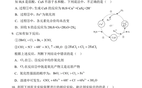 玉林八校联合2025年秋季期中高一化学_2025年11月高一试卷_251124广西玉林市八校2025年秋季期11月份高一年级联合调研测试（全）
