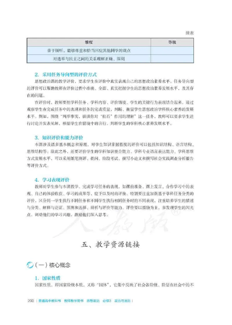 思想政治必修3教师用书_电子课本_高中教学用书_2019新人教版