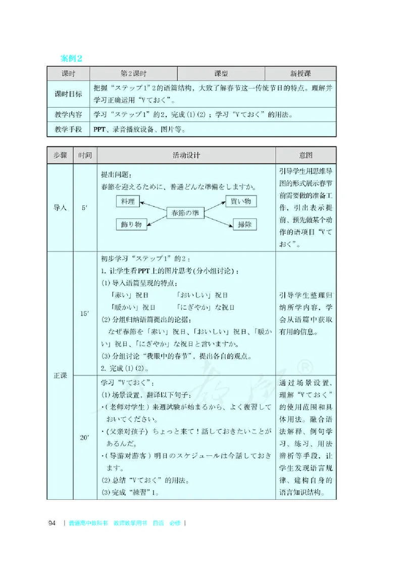 日语必修（第二册）教师用书_电子课本_高中教学用书_2019新人教版