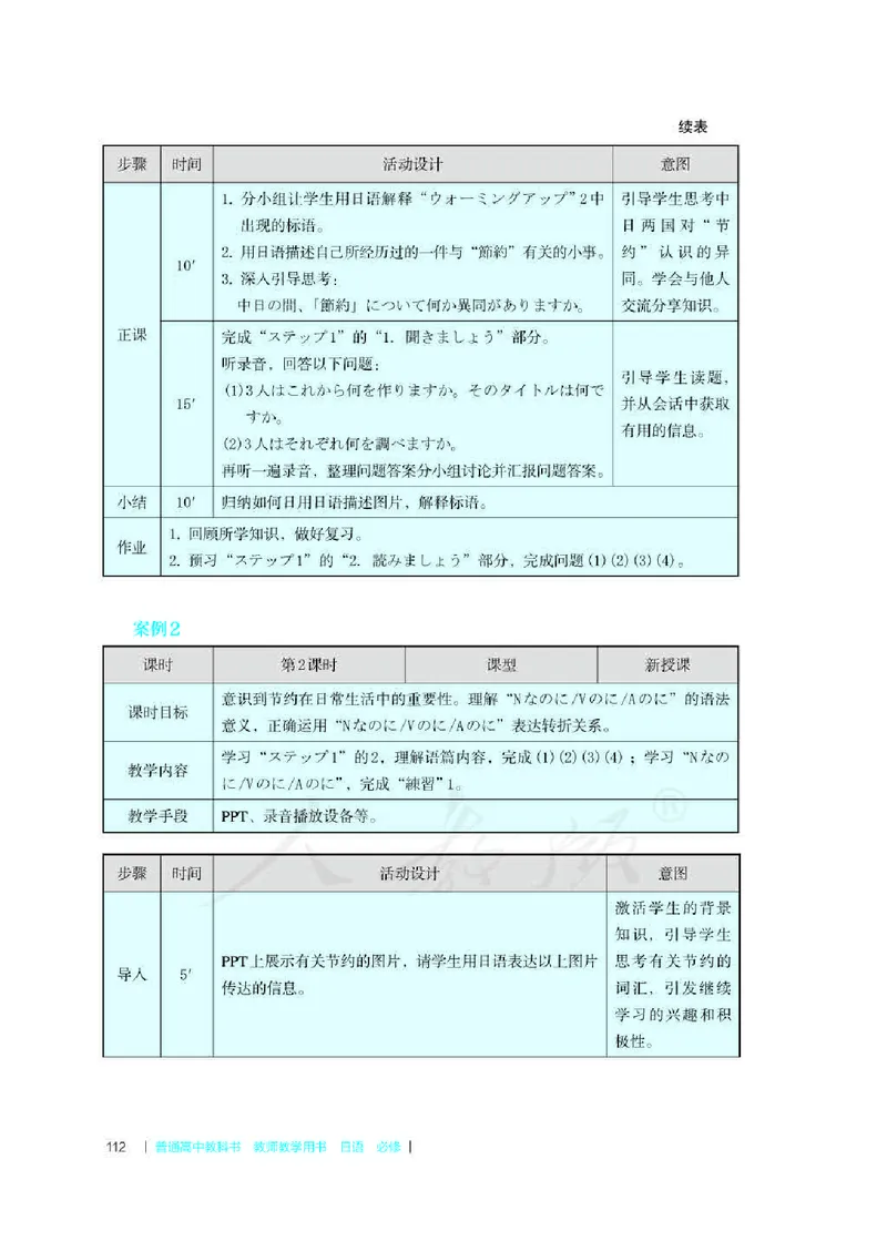 日语必修（第二册）教师用书_电子课本_高中教学用书_2019新人教版