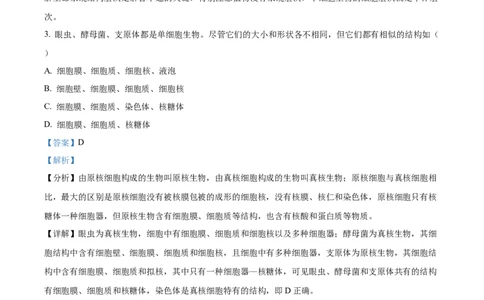 湖南省长沙市天心区长沙市长郡中学2024-2025学年高一上学期11月期中考试生物试题Word版含解析_2024年11月试卷_1108湖南省长沙市长郡中学2024-2025学年高一上学期期中考试