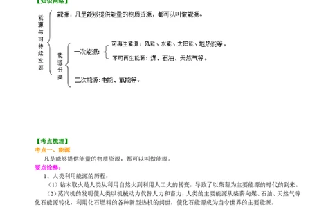 总复习：能源与可持续发展知识讲解_初物_1初中物理_中考物理！_中考物理全套！北京四中内部教案_总复习：能源与可持续发展