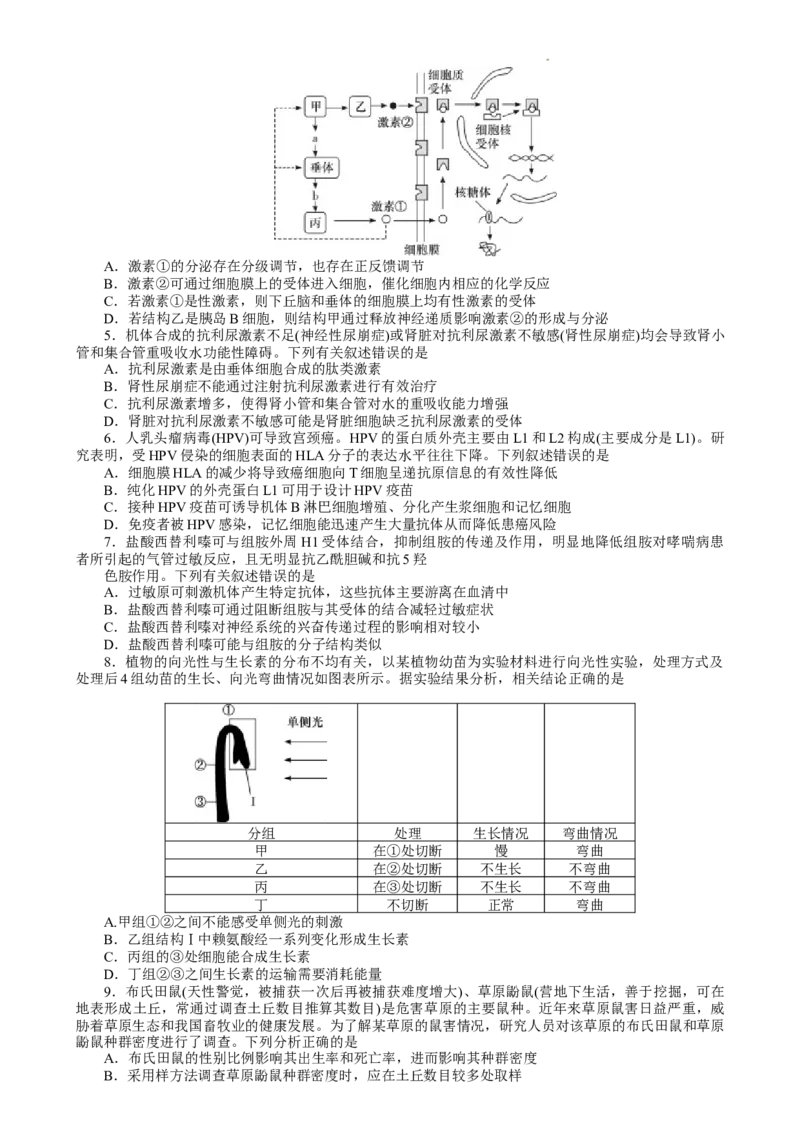 湖南省长沙市湖南师范大学附属中学2024-2025学年高一上学期1月期末生物试题_2025年01月试卷_0115湖南省长沙市湖南师范大学附属中学2024-2025学年高一上学期1月期末
