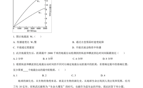 湖北省黄冈市蕲春县第一高级中学2024-2025学年高一下学期3月月考地理试题（原卷版）_2025年03月试卷_0320湖北省黄冈市蕲春县第一高级中学2024-2025学年高一下学期3月月考