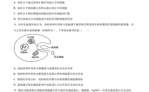 湖南省五市十校2025-2026学年高一上学期12月联考生物试题（原卷版）_2026年01月高一试卷_260101湖南省名校联盟暨五市十校联考2025-2026学年高一上学期12月联考