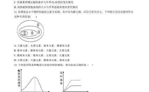 湖南省岳阳市岳阳县第一中学2024-2025学年高一上学期12月月考生物试题Word版无答案_2025年01月试卷_0104湖南省岳阳市岳阳县第一中学2024-2025学年高一上学期12月月考