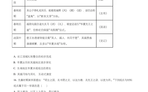 湖南省长沙市明德中学2025-2026学年高一上学期阶段性检测（一）历史试题（原卷版）_2025年11月高一试卷_251102湖南省长沙市明德中学2025-2026学年高一上学期10月月考