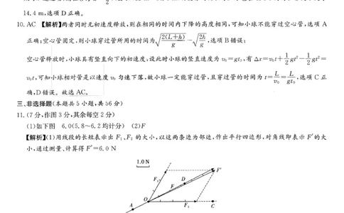 湖南省名校联考联合体2025-2026学年高一上学期期中考试物理试卷答案_2025年11月高一试卷_251116湖南炎德英才名校联考联合体2025年秋季高一第二次（期中）联考