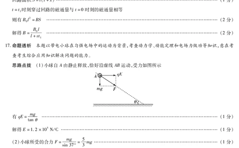 物理-海南高二学业水平诊断(一)详细答案_2025年11月高一试卷_251117天一大联考&middot;海南省2025-2026学年高一年级学业水平诊断（一）（全）_11.12-14海南高二诊断（一）答案