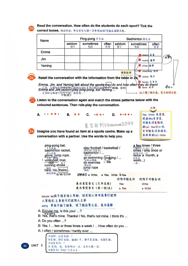 人教七下配套课堂笔记_最新人教版英语七年级下册_七下英语2025版_课堂笔记