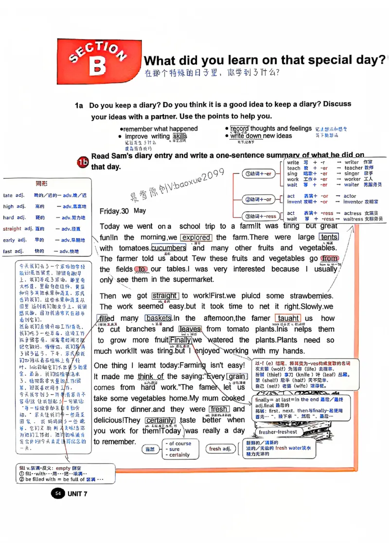 人教七下配套课堂笔记_最新人教版英语七年级下册_七下英语2025版_课堂笔记