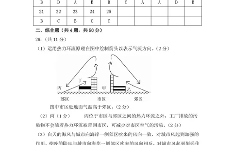 甘肃省兰州市八校联考2025-2026学年高一上学期期末考试地理答案_2026年01月高一试卷_260122甘肃省兰州市八校联考2025-2026学年高一上学期期末考试（全）