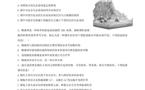 甘肃省兰州第一中学2024-2025学年高一上学期1月期末考试生物试卷（图片版）_2025年02月试卷_0210甘肃省兰州第一中学2024-2025学年高一上学期1月期末考试