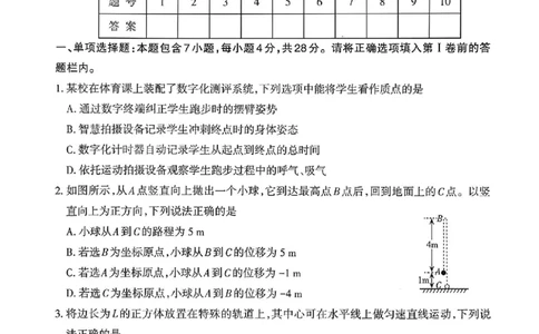 物理太原市2025-2026学年第一学期高一年级期中学业诊断_2025年11月高一试卷_251125山西太原市2025-2026学年第一学期高一年级期中学业诊断（全）