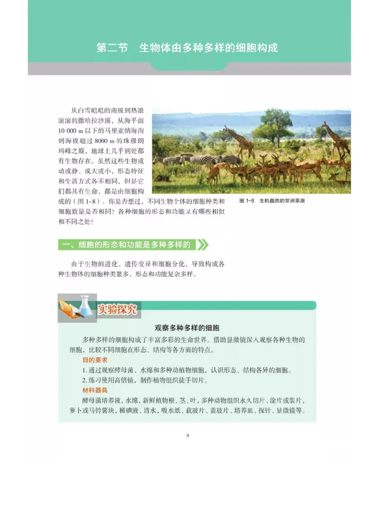 新沪科版高中生物必修1《分子与细胞》_电子课本_最新版高中全科高清电子课本_6高中生物课本_2019新人教版