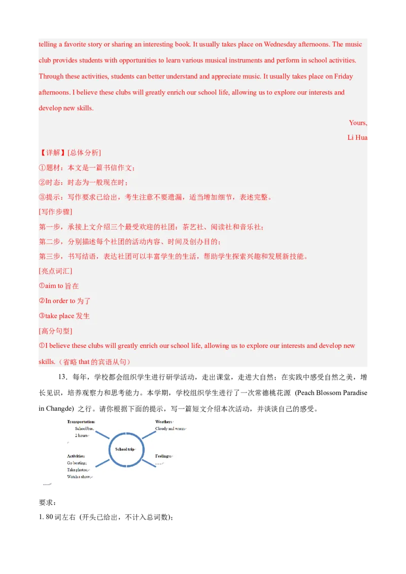 期末复习之单元话题必背满分范文20篇（押题预测，紧贴单元主题）（教师版）_最新人教版英语八年级下册_旧版（有参考价值）_版本二_八年级英语下册（人教版）_重难点讲练-U221