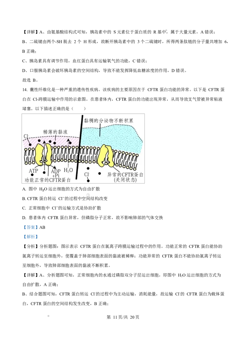 湖南省郴州市2024&mdash;2025学年高一上学期期末考试生物试题Word版含解析_2025年03月试卷_0316湖南省郴州市2024-2025学年高一上学期期末考试
