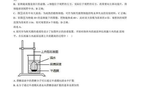 湖南省岳阳市岳阳县第一中学2024-2025学年高一上学期12月月考生物试题Word版含解析_2025年01月试卷_0104湖南省岳阳市岳阳县第一中学2024-2025学年高一上学期12月月考