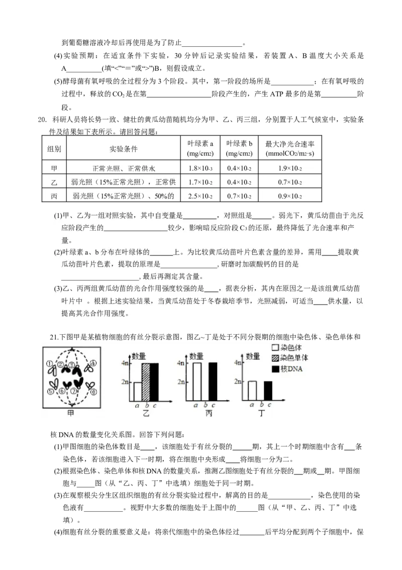 湖南省张家界市2024-2025学年高一上学期期末考试生物试题_2025年01月试卷_0126湖南省张家界市2024-2025学年高一上学期期末考试