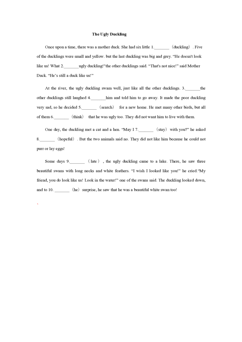 人教版七下单元课文改编语法填空练习学生版1733046720_最新人教版英语七年级下册_七下英语2025版_11、2025春英语人教7下练习（5套）_3.人教版七下单元课文改编语法填空练习