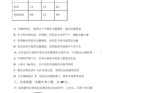 湖南省多校联考2025-2026学年高一上学期10月月考生物试题（原卷版）_2025年10月高一试卷_251028湖南省多校联考2025-2026学年高一上学期10月月考