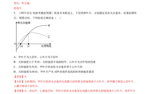 第10.2讲光合作用的影响因素和应用（练习）（解析版）_新高考复习资料_2024年新高考复习资料_一轮复习资料_完2024年高考生物一轮复习讲练测(课件+讲义+练习)（新高考）_讲义+练习