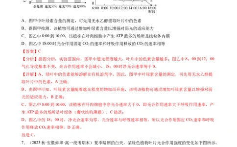 第10.2讲光合作用的影响因素和应用（练习）（解析版）_新高考复习资料_2024年新高考复习资料_一轮复习资料_完2024年高考生物一轮复习讲练测(课件+讲义+练习)（新高考）_讲义+练习