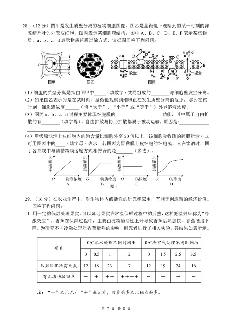 生物_2024年12月试卷_1210四川省绵阳市南山中学2024-2025学年高一上学期12月月考_四川省绵阳市南山中学2024-2025学年高一上学期12月月考生物试题PDF版含答案